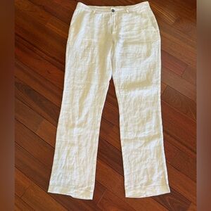 Tasso Elba Island 100 % Linen Flat Front Slack Sz W32 L 32